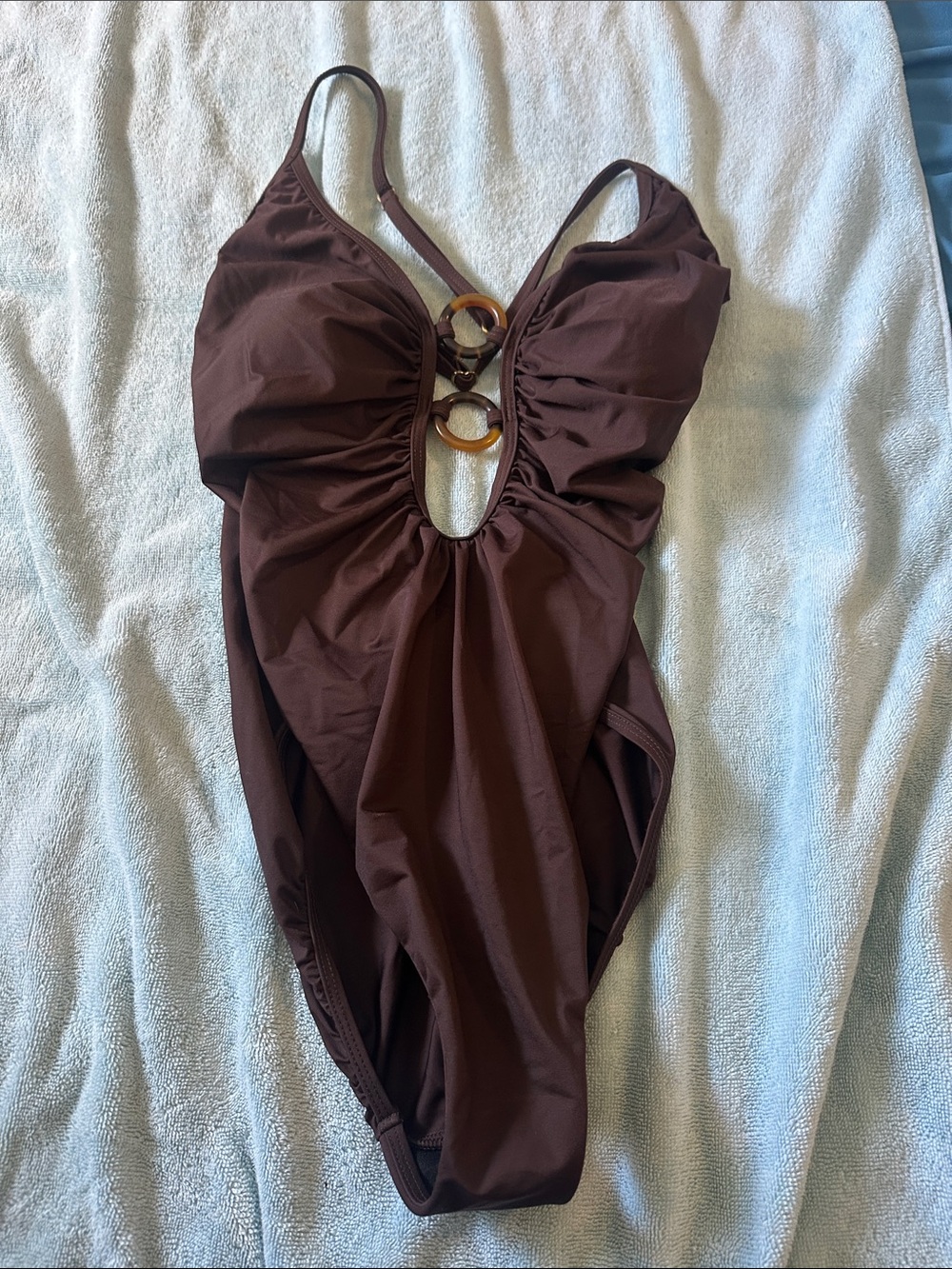 Magicsuit Deep Brown One-Piece Swimsuit with Decorative Rings